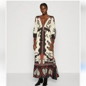 Caroline Constas Satin Scarf Maxi Dress Size Small